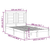 Produktbild för Sängram utan madrass 120x200 cm massiv furu