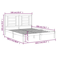 Produktbild för Sängram utan madrass 160x200 cm massiv furu