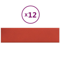 Miniatyr av produktbild för Väggpaneler 12 st röd 60x15 cm konstläder 1,08 m²