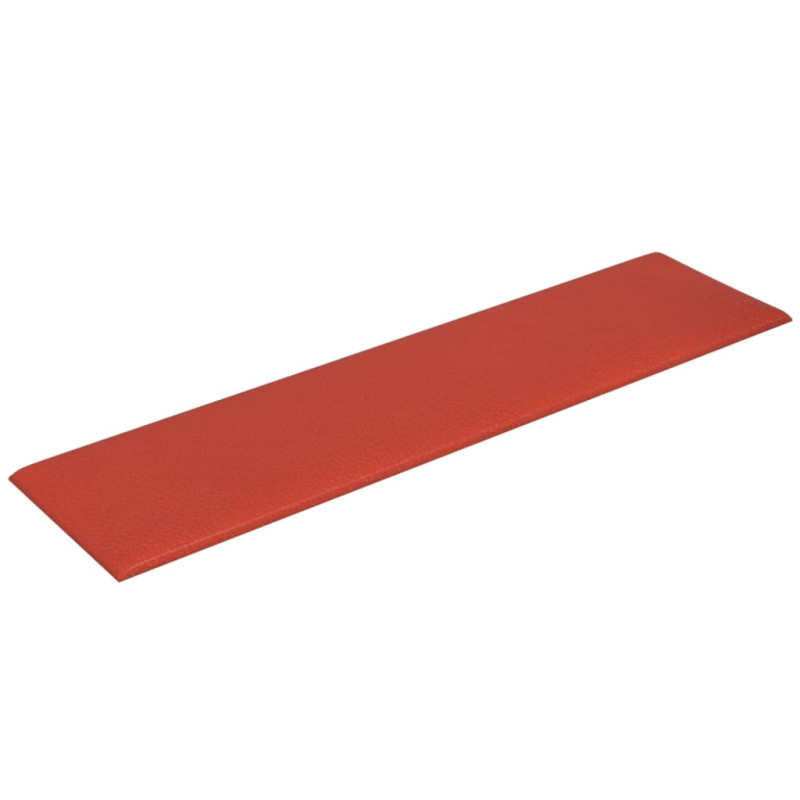 Produktbild för Väggpaneler 12 st röd 60x15 cm konstläder 1,08 m²