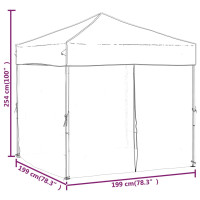 Produktbild för Hopfällbart partytält med sidoväggar taupe 2x2 m