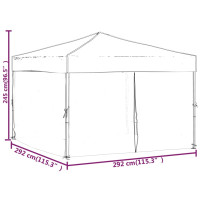 Produktbild för Hopfällbart partytält med sidoväggar antracit 3x3 m
