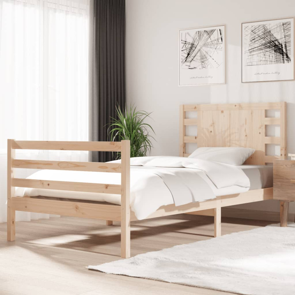 Produktbild för Sängram utan madrass 90x190 cm massiv furu