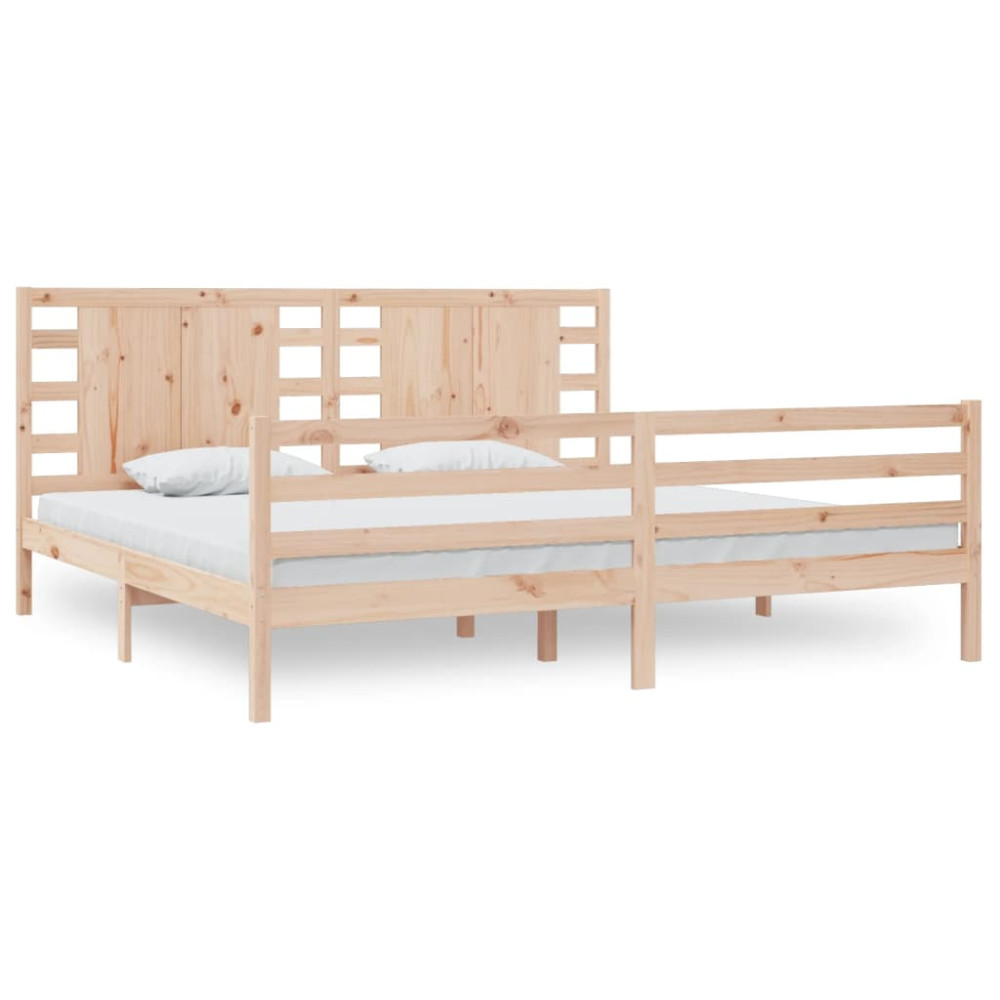 Produktbild för Sängram utan madrass 200x200 cm massiv furu