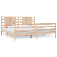 Produktbild för Sängram utan madrass 200x200 cm massiv furu