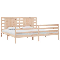 Produktbild för Sängram utan madrass 200x200 cm massiv furu