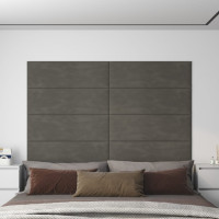 Produktbild för Väggpaneler 12 st mörkgrå 90x30 cm sammet 3,24 m²