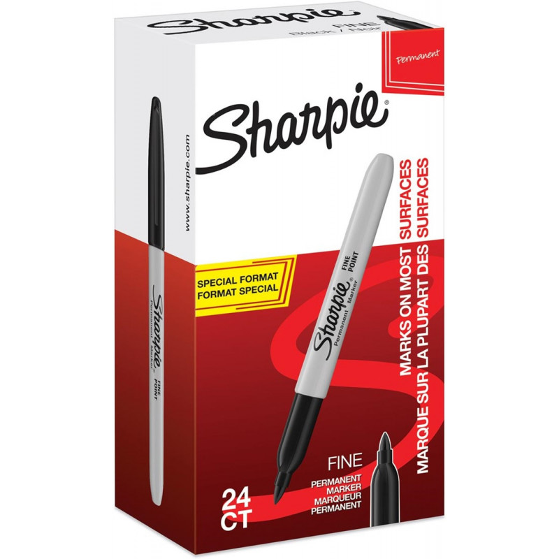 Produktbild för Sharpie Fine märkpennor 24 styck Fin spets Svart