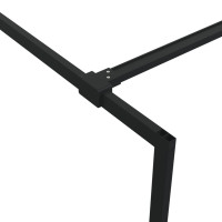 Produktbild för Duschvägg svart 80x195 cm halvfrostat ESG-glas