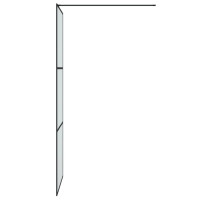 Produktbild för Duschvägg svart 80x195 cm frostat ESG-glas