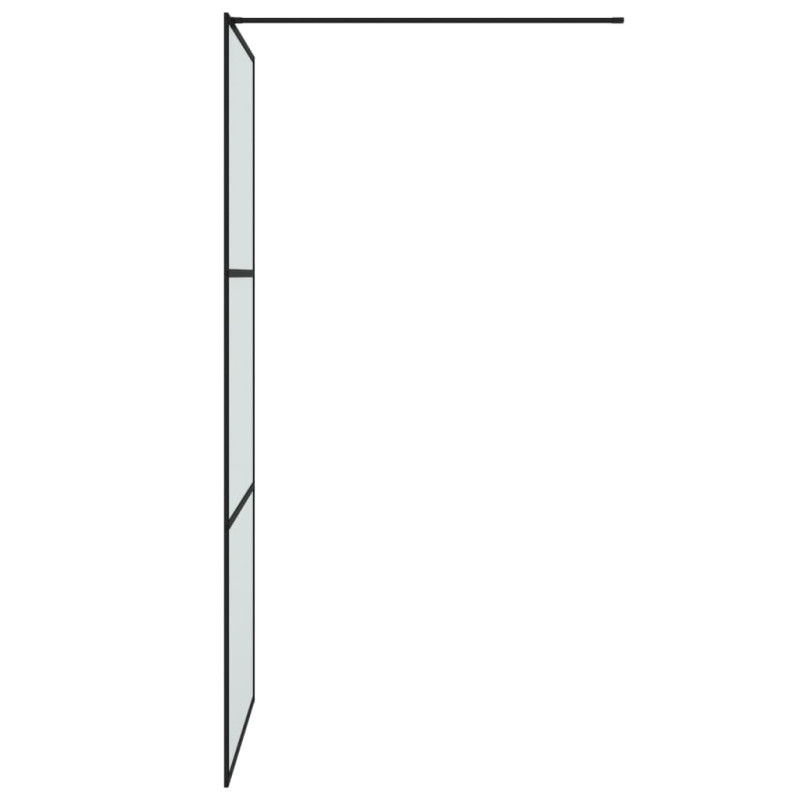 Produktbild för Duschvägg svart 90x195 cm halvfrostat ESG-glas