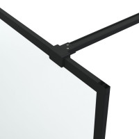 Miniatyr av produktbild för Duschvägg svart 90x195 cm halvfrostat ESG-glas