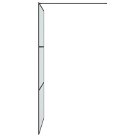 Produktbild för Duschvägg svart 100x195 cm halvfrostat ESG-glas