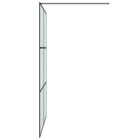 Produktbild för Duschvägg svart 140x195 cm halvfrostat ESG-glas