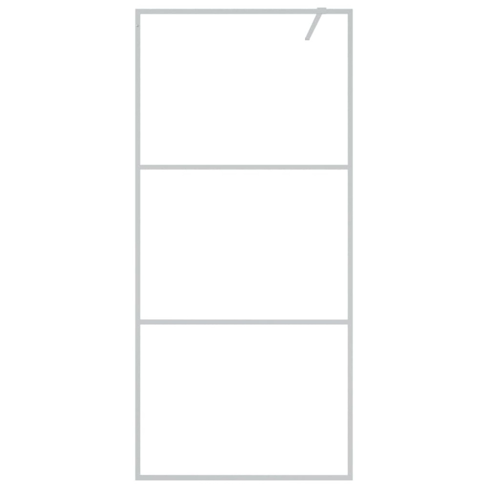 Produktbild för Duschvägg silver 90x195 cm halvfrostat ESG-glas