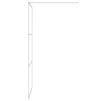 Produktbild för Duschvägg silver 100x195 cm halvfrostat ESG-glas
