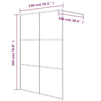 Produktbild för Duschvägg silver 140x195 cm klart ESG-glas