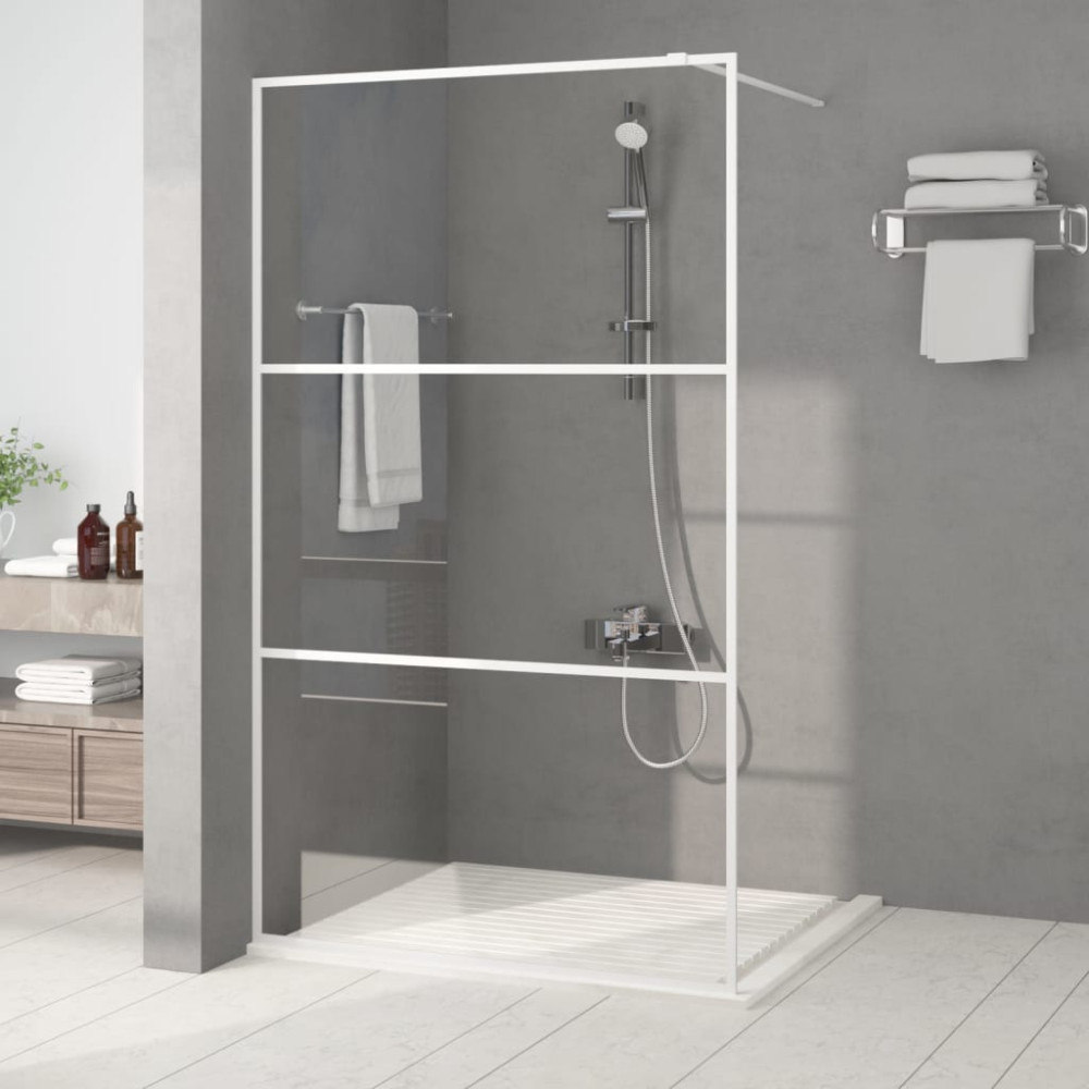 Produktbild för Duschvägg vit 115x195 cm klart ESG-glas