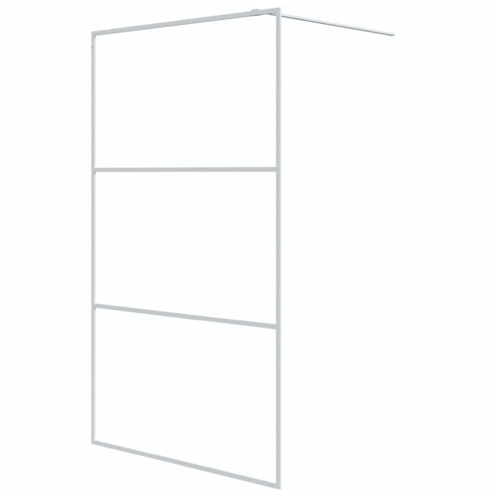 Produktbild för Duschvägg vit 115x195 cm klart ESG-glas