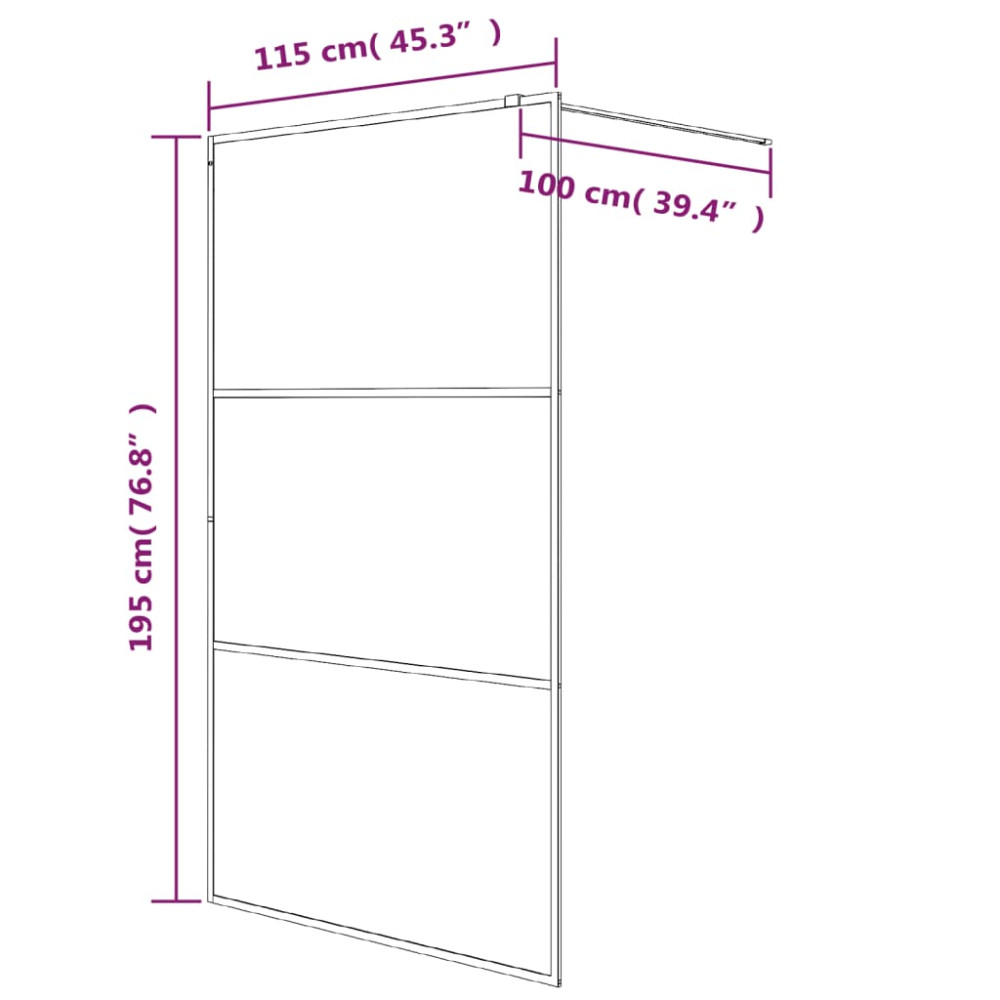 Produktbild för Duschvägg vit 115x195 cm klart ESG-glas