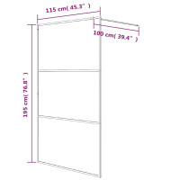 Produktbild för Duschvägg vit 115x195 cm klart ESG-glas