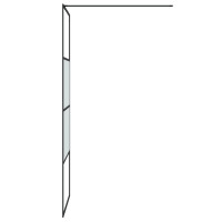 Produktbild för Duschvägg svart 80x195 cm halvfrostat ESG-glas