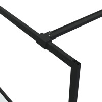 Produktbild för Duschvägg svart 80x195 cm halvfrostat ESG-glas
