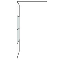 Produktbild för Duschvägg svart 115x195 cm halvfrostat ESG-glas