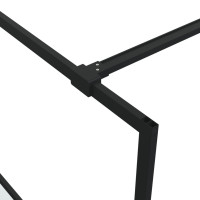 Produktbild för Duschvägg svart 140x195 cm halvfrostat ESG-glas