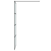 Produktbild för Duschvägg svart 80x195 cm frostat ESG-glas