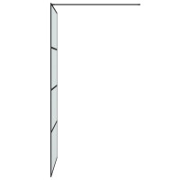 Produktbild för Duschvägg svart 90x195 cm halvfrostat ESG-glas