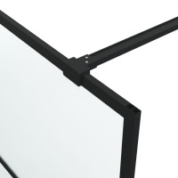 Produktbild för Duschvägg svart 90x195 cm halvfrostat ESG-glas