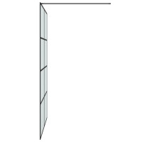 Produktbild för Duschvägg svart 140x195 cm halvfrostat ESG-glas