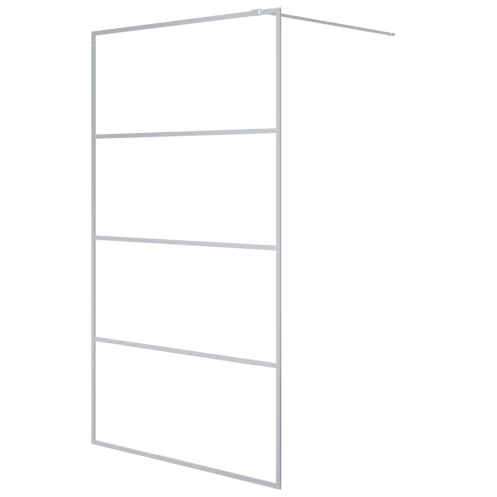 Produktbild för Duschvägg silver 115x195 cm klart ESG-glas