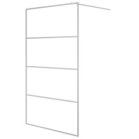 Produktbild för Duschvägg silver 115x195 cm klart ESG-glas