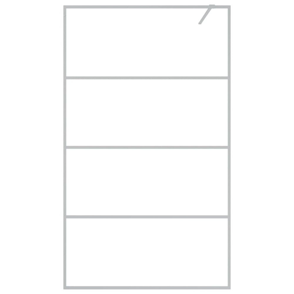 Produktbild för Duschvägg silver 115x195 cm klart ESG-glas