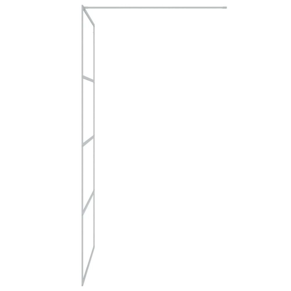 Produktbild för Duschvägg silver 115x195 cm klart ESG-glas