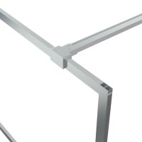 Produktbild för Duschvägg silver 115x195 cm klart ESG-glas