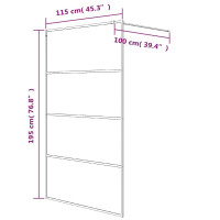 Produktbild för Duschvägg silver 115x195 cm klart ESG-glas