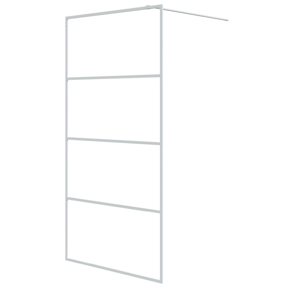 Produktbild för Duschvägg vit 100x195 cm klart ESG-glas