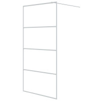 Produktbild för Duschvägg vit 100x195 cm klart ESG-glas