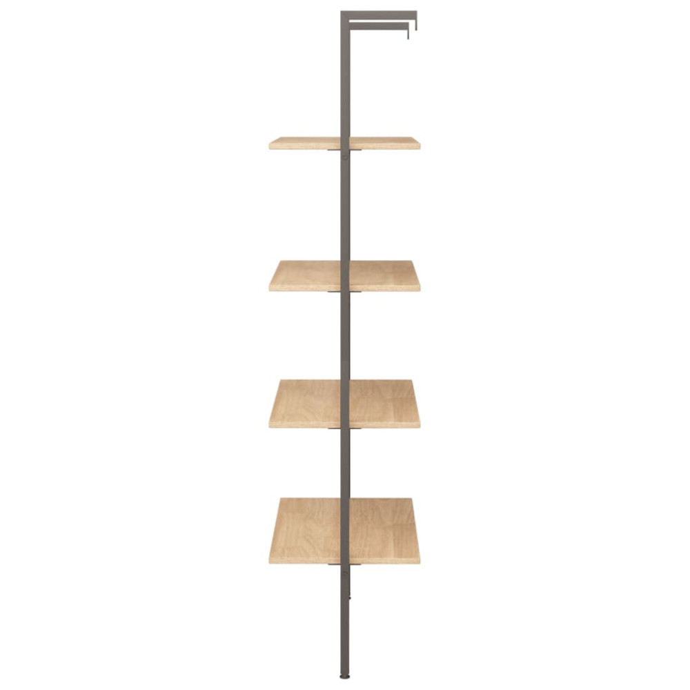 Produktbild för Hylla 4 hyllplan ljusbrun och svart 64x35x152,5 cm