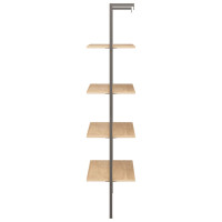 Produktbild för Hylla 4 hyllplan ljusbrun och svart 64x35x152,5 cm