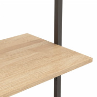 Produktbild för Hylla 4 hyllplan ljusbrun och svart 64x35x152,5 cm