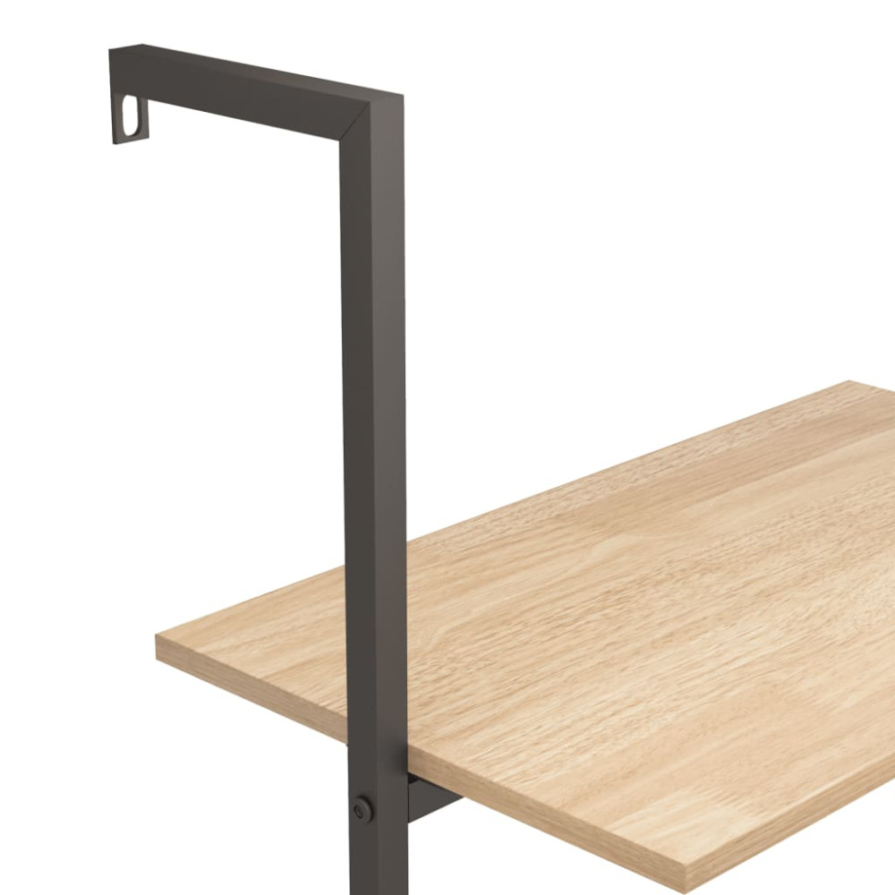 Produktbild för Hylla 4 hyllplan ljusbrun och svart 64x35x152,5 cm