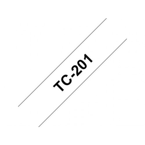 P-TOUCH Tape BROTHER TC201 12mm svart på vit