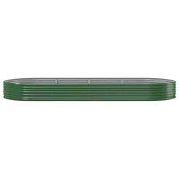 Miniatyr av produktbild för Odlingslåda pulverlackerat stål 373x140x36 cm grön