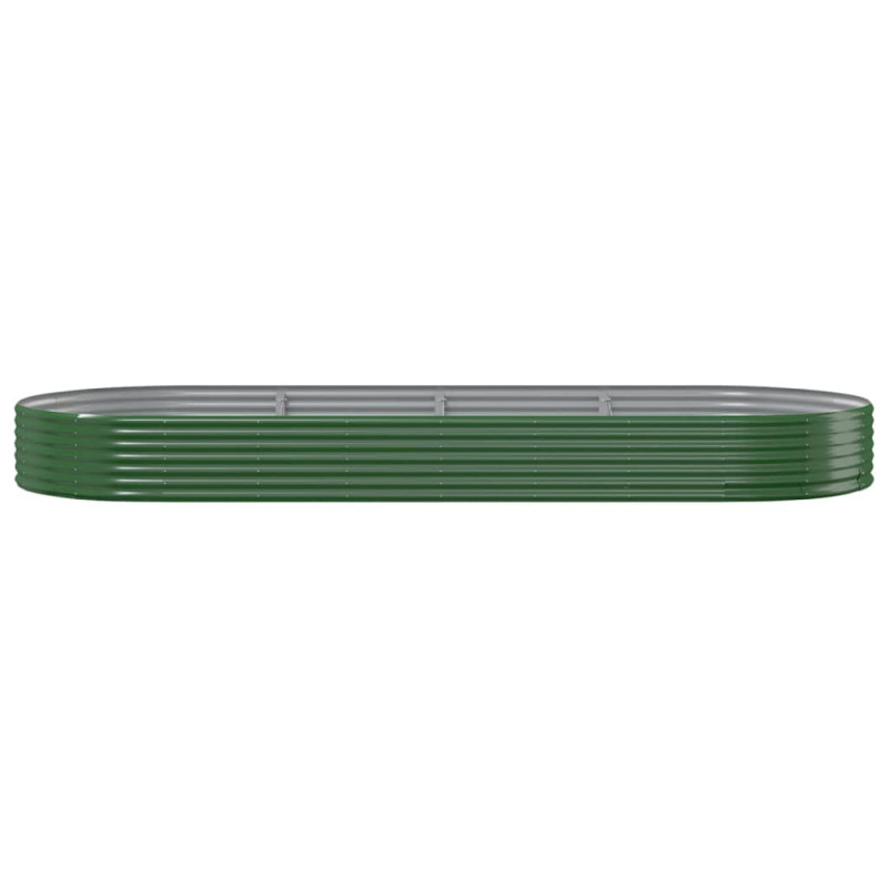 Produktbild för Odlingslåda pulverlackerat stål 373x140x36 cm grön