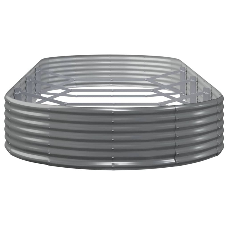 Produktbild för Odlingslåda pulverlackerat stål 373x140x36 cm grå