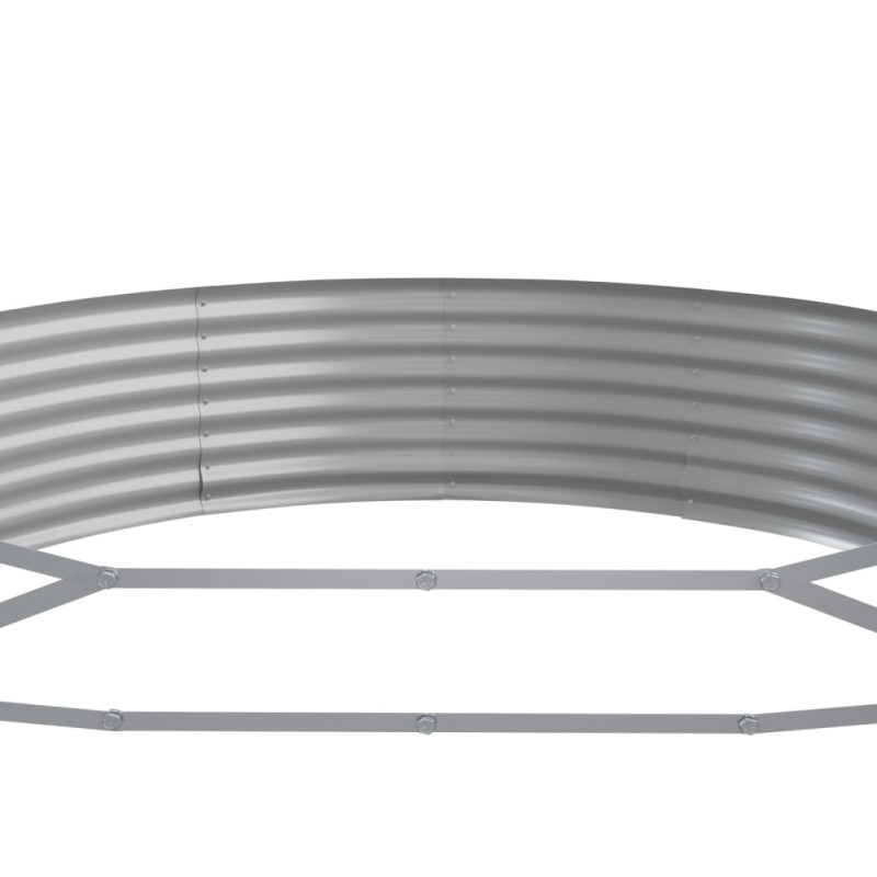 Produktbild för Odlingslåda pulverlackerat stål 373x140x36 cm silver